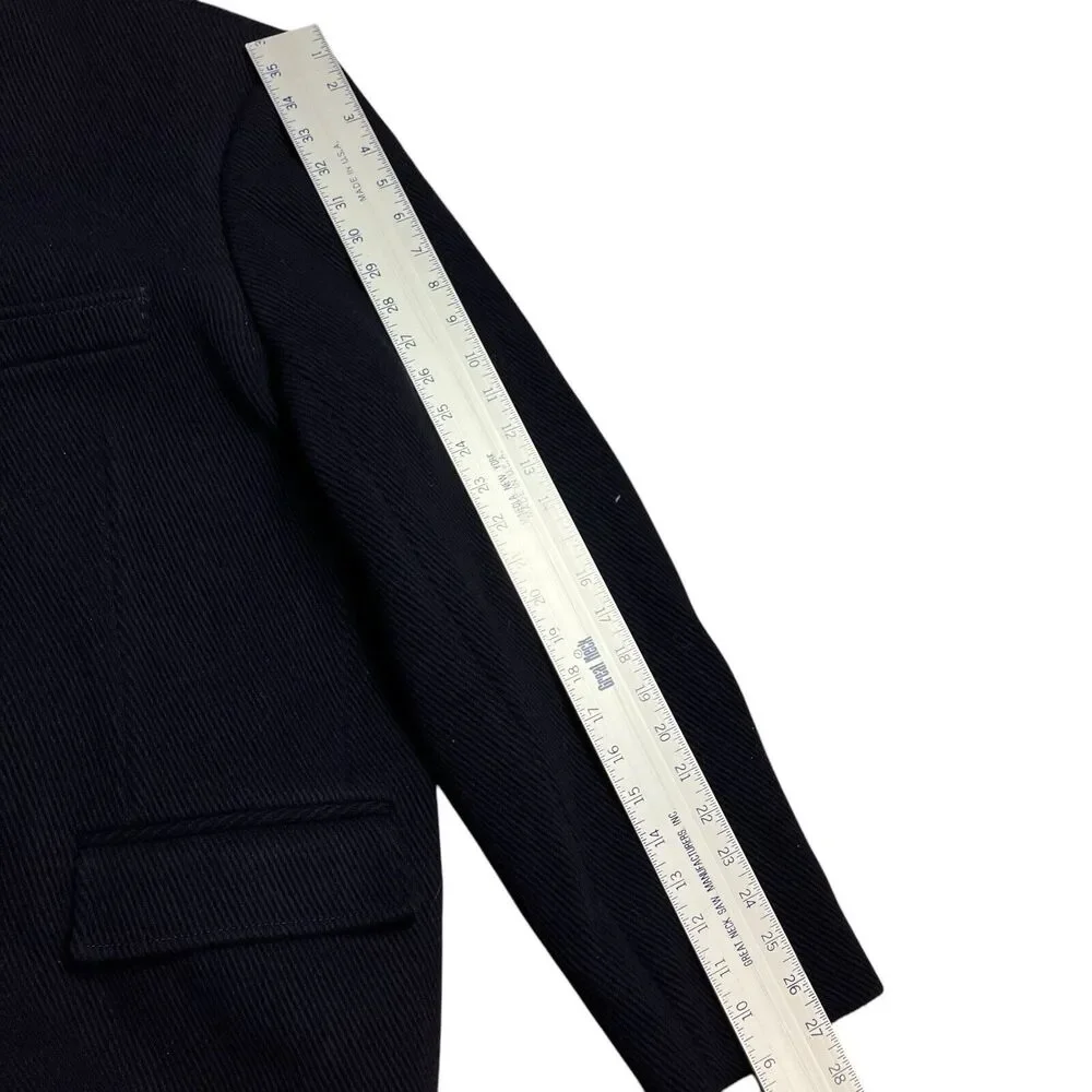 J Crew Coat Mens XXL Long Navy Wool Ludlow Topcoat‎ Heavyweight Peak Lapel BS472